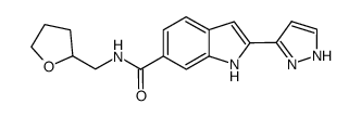 2-(1H-pyrazol-3-yl)-N-(tetrahydrofuran-2-ylmethyl)-1H-indole-6-carboxamide Structure