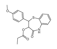 2-(4'-methoxyphenyl)-3-propionyloxy-2,3-dihydro-1,5-benzothiazepin-4(5H)-one结构式