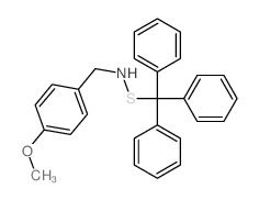 N-[(4-methoxyphenyl)methyl]-1,1,1-triphenyl-methanesulfenamide structure