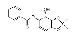 (1S,2S,3S,6R)-3-benzoyloxy-8,8-dimethyl-2-hydroxy-7,9-dioxabicyclo[4.3.0]non-4-ene结构式
