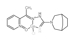 Copper, (3-azabicyclo(3.2.2)nonane-3-carbothioic acid (1-(2-pyridinyl)ethylidene)hydrazideN-oxidato)chloro- Structure