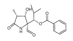 (S)-1-((2S,3S,4R)-2-formyl-3-hydroxy-4-methyl-5-oxopyrrolidin-2-yl)-2-methylpropyl benzoate结构式