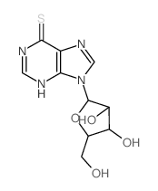 6H-Purine-6-thione, 9-b-D-arabinofuranosyl-1,9-dihydro- structure