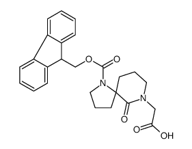 {(5S)-1-[(9H-Fluoren-9-ylmethoxy)carbonyl]-6-oxo-1,7-diazaspiro[4 .5]dec-7-yl}acetic acid结构式