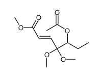 methyl 5-acetyloxy-4,4-dimethoxyhept-2-enoate结构式