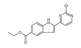 1H-Indole-5-carboxylic acid, 2-(2-chloro-4-pyrimidinyl)-, ethyl ester结构式