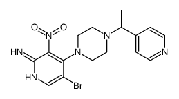 5-bromo-3-nitro-4-[4-(1-pyridin-4-ylethyl)piperazin-1-yl]pyridin-2-amine结构式