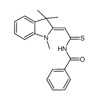 N-[(2Z)-2-(1,3,3-trimethyl-1,3-dihydro-2H-indol-2-ylidene)ethanethioyl]benzamide结构式