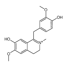 7-hydroxy-1-(4-hydroxy-3-methoxybenzyl)-6-methoxy-2-methyl-3,4-dihydroisoquinolin-2-ium Structure