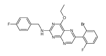 [4-ethoxy-6-(2-bromo-6-fluorophenyl)-pteridin-2-yl]-(4-fluoro-benzyl)-amine Structure
