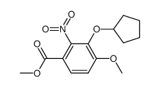 methyl 3-(cyclopentyloxy)-4-methoxy-2-nitrobenzoate结构式