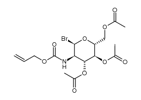 3,4,6-tri-O-acetyl-2-N-allyloxycarbonyl-2-amino-2-deoxy-α-D-glucopyranosyl bromide Structure