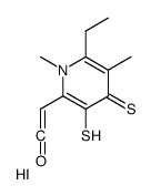 2-[6-ethyl-1,5-dimethyl-3,4-bis(sulfanyl)pyridin-1-ium-2-yl]ethenone,iodide Structure