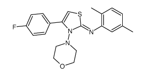 N-(2,5-dimethylphenyl)-4-(4-fluorophenyl)-3-morpholin-4-yl-1,3-thiazol-2-imine结构式