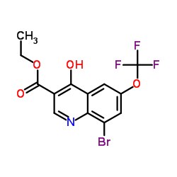 8-溴-4-羟基-6-(三氟甲氧基)喹啉-3-羧酸乙酯结构式