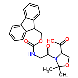 (4S)-3-[2-[[芴甲氧羰基]氨基]乙酰基]-2,2-二甲基-4-恶唑烷羧酸结构式