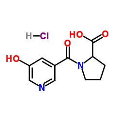 1-[(5-Hydroxy-3-pyridinyl)carbonyl]proline hydrochloride (1:1) Structure