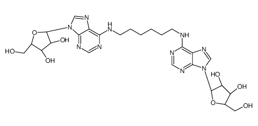 (2R,3R,4S,5R)-2-[6-[6-[[9-[(2R,3R,4S,5R)-3,4-dihydroxy-5-(hydroxymethyl)oxolan-2-yl]purin-6-yl]amino]hexylamino]purin-9-yl]-5-(hydroxymethyl)oxolane-3,4-diol结构式