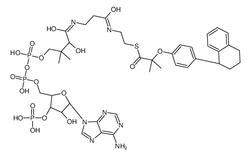 S-[2-[3-[[(2R)-4-[[[(2R,3S,4R,5R)-5-(6-aminopurin-9-yl)-4-hydroxy-3-phosphonooxyoxolan-2-yl]methoxy-hydroxyphosphoryl]oxy-hydroxyphosphoryl]oxy-2-hydroxy-3,3-dimethylbutanoyl]amino]propanoylamino]ethyl] 2-methyl-2-[4-(1,2,3,4-tetrahydronaphthalen-1-yl)phe结构式