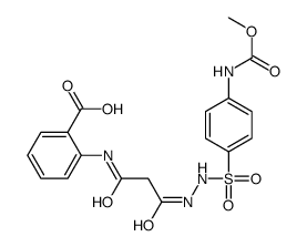 2-[[3-[2-[4-(methoxycarbonylamino)phenyl]sulfonylhydrazinyl]-3-oxopropanoyl]amino]benzoic acid Structure