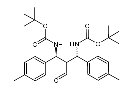 tert-butyl-(1S,3S)-2-formyl-1,3-di-p-tolylpropane-1,3-diyldicarbamate Structure