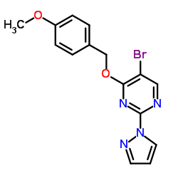 5-Bromo-4-[(4-methoxybenzyl)oxy]-2-(1H-pyrazol-1-yl)pyrimidine Structure