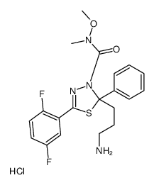 (2S)-2-(3-aminopropyl)-5-(2,5-difluorophenyl)-N-methoxy-N-methyl-2-phenyl-1,3,4-thiadiazole-3-carboxamide,hydrochloride结构式