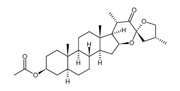 (23R,25R)-3β-acetoxy-16β,23:23,26-diepoxy-5α-cholestan-22-one结构式