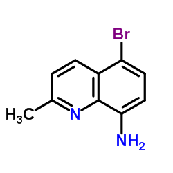 5-溴-2-甲基-喹啉-8-基胺结构式