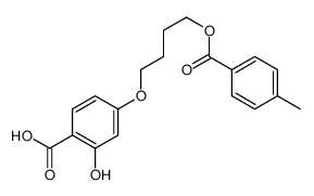 2-hydroxy-4-[4-(4-methylbenzoyl)oxybutoxy]benzoic acid Structure