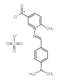 Pyridinium, 1-(((4-(dimethylamino)phenyl)methylene)amino)-2-methyl-5-n itro-, perchlorate结构式