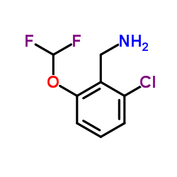 (2-氯-6-(二氟甲氧基)苯基)甲胺结构式