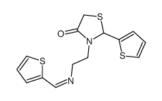 2-thiophen-2-yl-3-[2-(thiophen-2-ylmethylideneamino)ethyl]-1,3-thiazolidin-4-one Structure