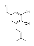 Benzaldehyde, 3,4-dihydroxy-5-(3-methyl-2-butenyl)- (9CI)结构式