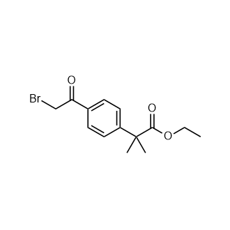 Ethyl 2-(4-(2-bromoacetyl)phenyl)-2-methylpropanoate structure