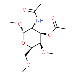 Methyl 3-O-acetyl-2-(acetylamino)-4-O,6-O-dimethyl-2-deoxy-α-D-galactopyranoside structure