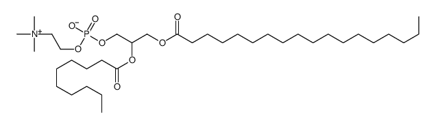 2-[(2-decanoyloxy-3-octadecanoyloxy-propoxy)-oxido-phosphoryl]oxyethyl-trimethyl-azanium structure