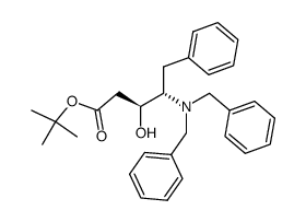 (3S,4S)-tert-butyl 4-(N,N-dibenzylamino)-3-hydroxy-5-phenylpentanoate Structure