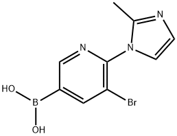 5-Bromo-6-(2-methylimidazol-1-yl)pyridine-3-boronic acid结构式