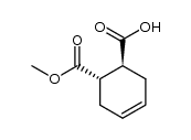 (1S,6S)-6-(methoxycarbonyl)cyclohex-3-enecarboxylic acid结构式