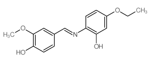 Phenol,4-[[(4-ethoxy-2-hydroxyphenyl)imino]methyl]-2-methoxy- Structure