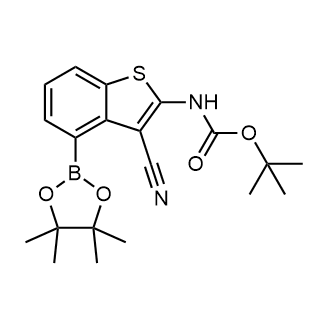 (3-氰基-4-(4,4,5,5-四甲基-1,3,2-二氧硼杂环戊烷-2-基)苯并[b]噻吩-2-基)氨基甲酸叔丁酯图片