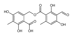 3-Formyl-2,4-dihydroxy-6-methylbenzoic acid (2-carboxy-3,5-dihydroxy-4-methylphenyl)methyl ester结构式