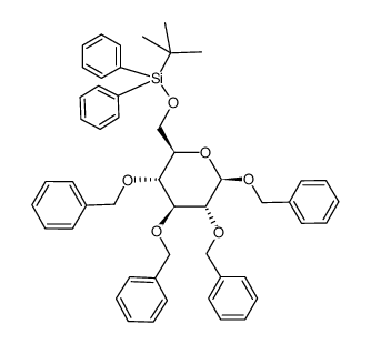 6-O-(tert.-Butyldiphenylsilyl)-1,2,3,4-tetra-O-benzyl-β-D-glucopyranose结构式