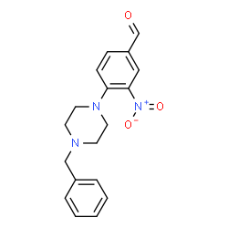 4-(4-BENZYLPIPERAZINO)-3-NITROBENZENECARBALDEHYDE结构式