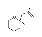 2-methyl-2-(2-methylprop-2-enyl)oxane结构式