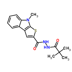 N'-(2,2-Dimethylpropanoyl)-8-methyl-8H-thieno[2,3-b]indole-2-carbohydrazide Structure