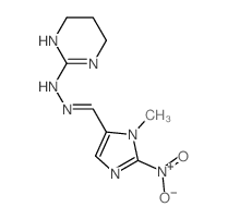 N-[(3-methyl-2-nitro-imidazol-4-yl)methylideneamino]-1,4,5,6-tetrahydropyrimidin-2-amine Structure