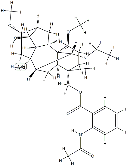20-Ethyl-1α,16β-dimethoxy-4-[[[2-(acetylamino)benzoyl]oxy]methyl]aconitane-8,14α-diol Structure