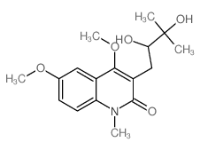 3-(2,3-dihydroxy-3-methyl-butyl)-4,6-dimethoxy-1-methyl-quinolin-2-one structure